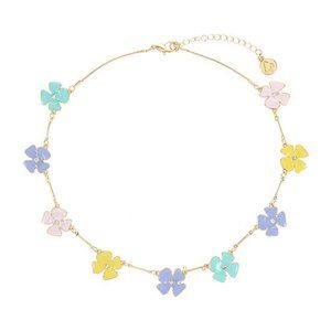 Liz Claiborne 17 Inch Link Flower Collar Necklace